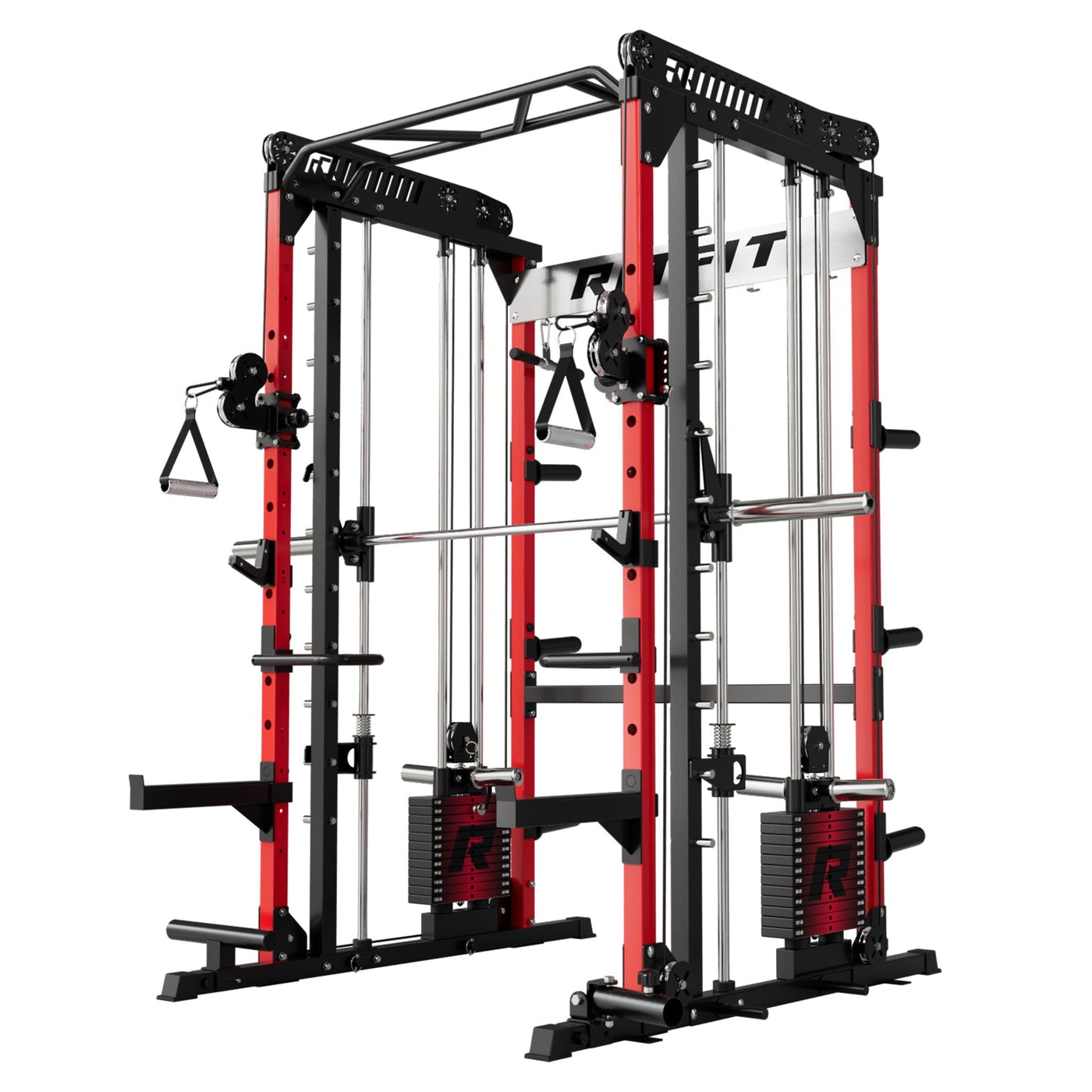 RitFit M1 PRO Multi-Functional Smith Machine with Cable Crossover System and Squat Rack for Home Gym