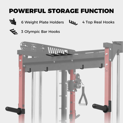 RitFit M1 PRO Multi-Functional Smith Machine with Cable Crossover System and Squat Rack for Home Gym