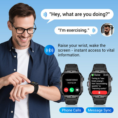 📣💧Waterproofing Ultimate Outdoor Companion⌚ Rugged Outdoor Smart Watch - 100+ Sports Modes