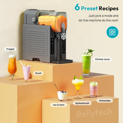 Slushie Machine for Home – Frozen Drink Maker with 6 Presets, No Ice Needed, 360° Mixing, One-Touch Self-Cleaning, Smoothie & Iced Drink Machine for Margaritas, Frappés, Cocktails & More