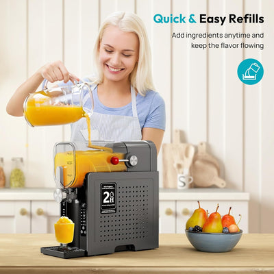 Slushie Machine for Home – Frozen Drink Maker with 6 Presets, No Ice Needed, 360° Mixing, One-Touch Self-Cleaning, Smoothie & Iced Drink Machine for Margaritas, Frappés, Cocktails & More
