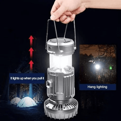 Portable Stretchable Solar Lithium Battery Electric Fan + Emergency Light