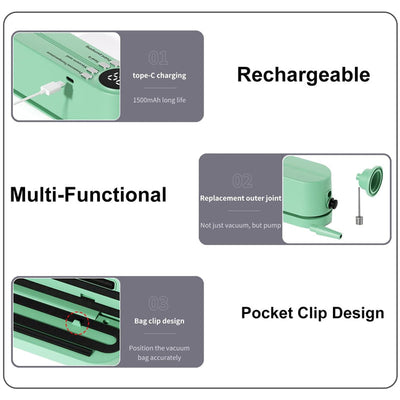 Portable Handheld Vacuum Food Preservation Packaging and Laminating Machine🍃
